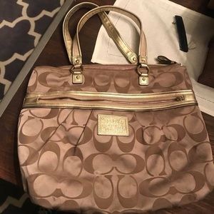Authentic gold Coach bag